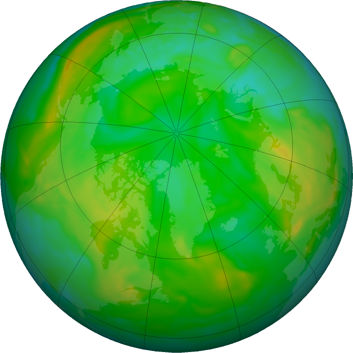 Arctic ozone map for 14 July 2019